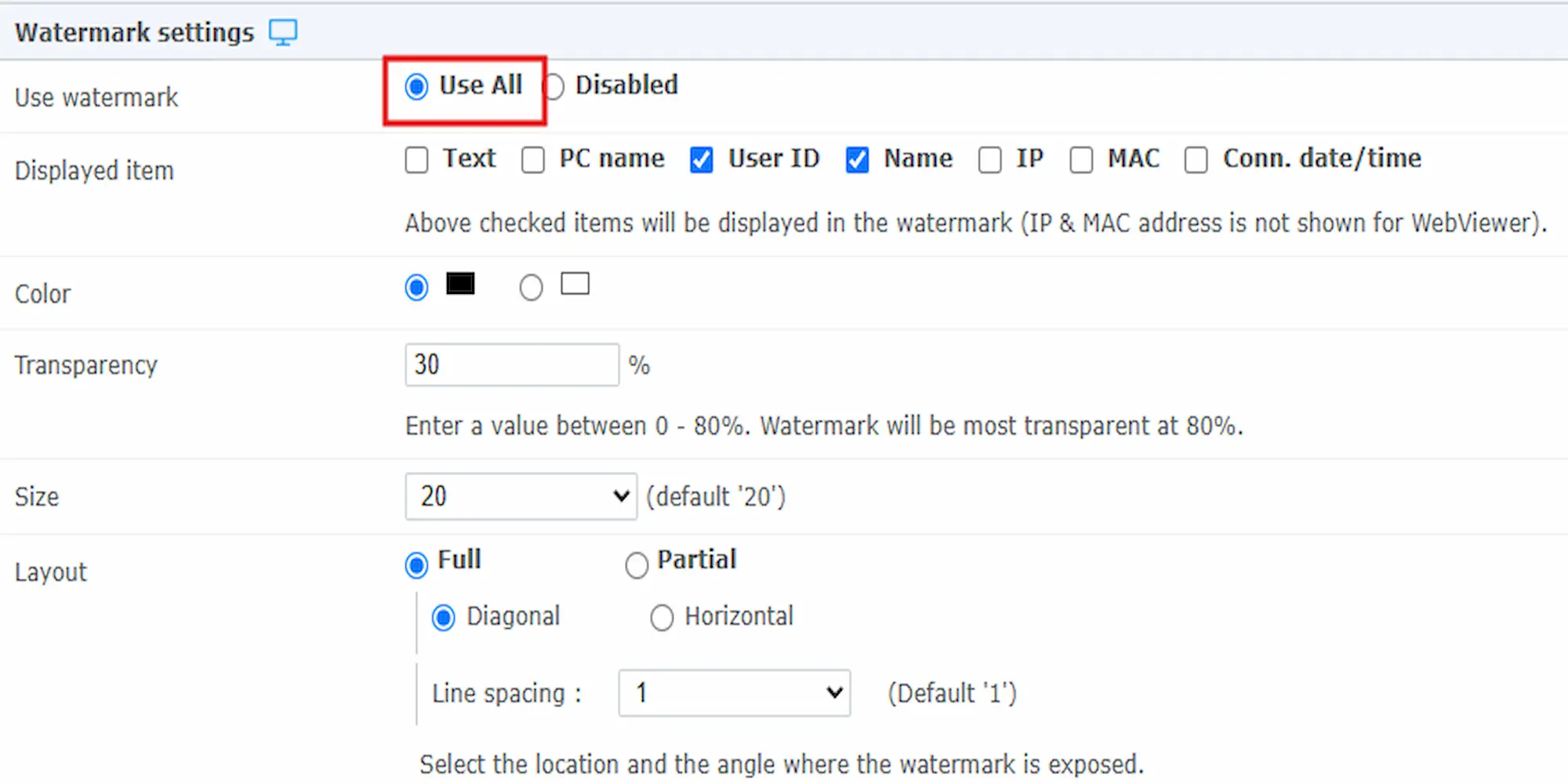 Preference Page