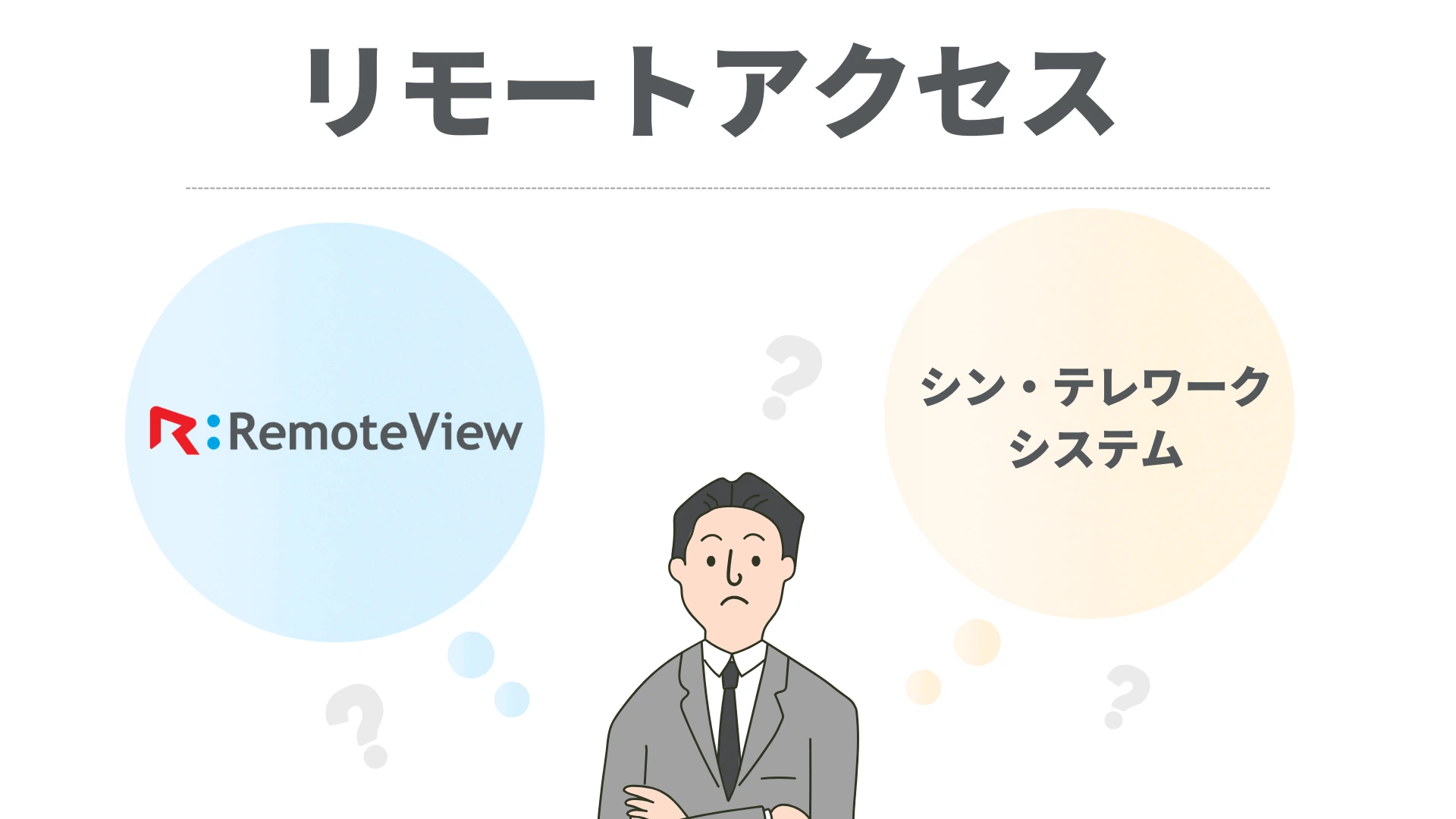 法人向けリモートアクセス「RemoteView」と無償「シン・テレワークシステム」の比較検討イメージ