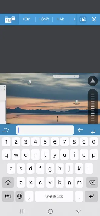 RemoteView モバイル入力モードUIが下段に配置された画面