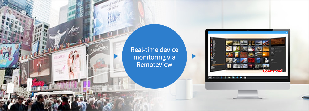  Remotely check the device status from the display screen-Digital signage