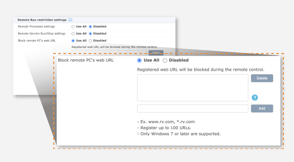 Block specific domains and URLs