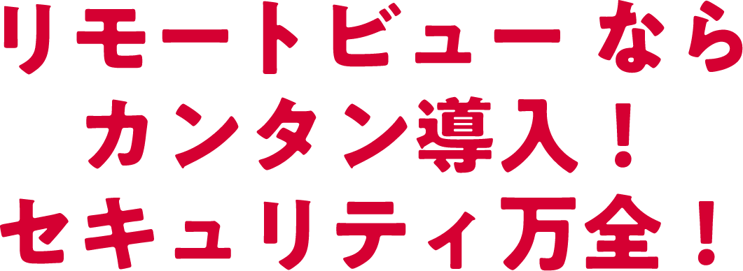 リモートビュー ならカンタン導入！セキュリティ万全！